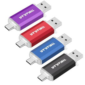 THKAILAR 4個セット 32GB USBメモリ タイプC 2in1 USB 3.1 フラッシュドライブ Type-C Type-A デュアルメモリースティックOTG USBメモリ外付けメモリスマホ PC iPad ノートパソコンなど対応