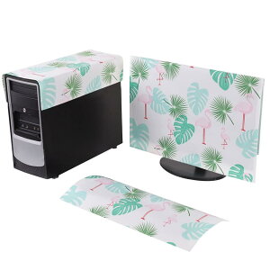 HIGHAWK モニターカバー セット ディスプレイカバーPCカバー キーボードカバー 防塵 保護 ホコリ 傷 日光 防止 液タブ 可愛い フラミンゴ 25-27インチ