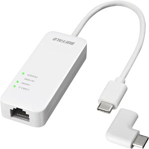 �o�b�t�@���[ �L��LAN�A�_�v�^�[ Giga Type-C USB3.2(Gen1)�Ή� ���{ �y macOS / i Phone15 / Nintendo Switch/iPad ����m�F�ς� �z �z���C�g LUA5-U3-CGTE-WH