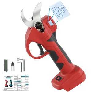 電動剪定バサミ 【山本造園会社監修】剪定バサミ 切断径30mmの電動バサミ 2段階開き角度調節可 切断回数と残量表示ディスプレ ー ブラシレスモーター搭載切れ味良い 日本語取扱説明書付き