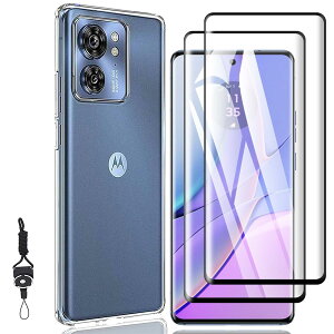 Nutmeg Motorola Edge 40 �K���X�t�B�����i2���j+ Motorola Edge 40 �P�[�X �N���A�i1���j�y���Ɏq�f�ލ̗p �X�g���b�v�z�[���t���z���g���[�� Edge 40 �ی�t�B���� �J�o�[ �g�уP�[�X �X�}�z�P�[�X �d�x9