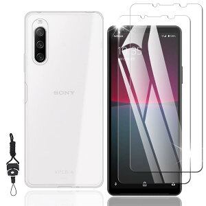 Nutmeg Xperia 10 IV �K���X�t�B�����i2���j+ Xperia 10 IV �P�[�X �N���A�i1���j�y���Ɏq�f�ލ̗p �X�g���b�v�z�[���t���zSO-52C SOG07 �t�B���� �G�N�X�y���A10 iv �ی�t�B���� �J�o�[ �g�уP�[�X �X�}