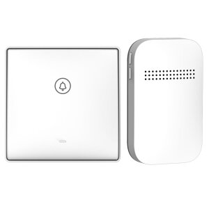 ワイヤレスチャイム 自動発電 玄関チャイム 電池不要 防水防塵 工事不要 38曲 4段階音量調節 100db 光でお知らせ メモリー機能 ドアベル 介護/飲食店/玄関 150M範囲 二階も聞こえる 来客対応(