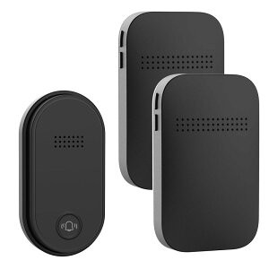 ワイヤレスチャイム 自動発電 玄関チャイム 電池不要 防水防塵 工事不要 38曲 4段階音量調節 100db 光でお知らせ メモリー機能 ドアベル 介護/飲食店/玄関 150M範囲 二階も聞こえる 来客対応(