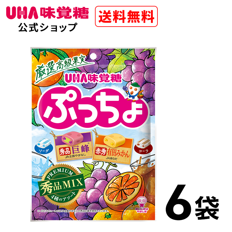 UHA味覚糖 ぷっちょ袋 4種アソート ６袋セット 送料無料