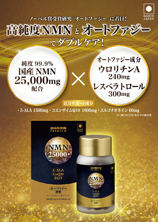 楽天市場】【公式】UHA味覚糖 オートファジー習慣NMN25000＋（30日分 