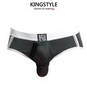 【King Style（キングスタイル）】網ポケット付 壮快パンツ：ブリーフ（上向き）PLC-377 全3色（ブラック・ホワイト・…