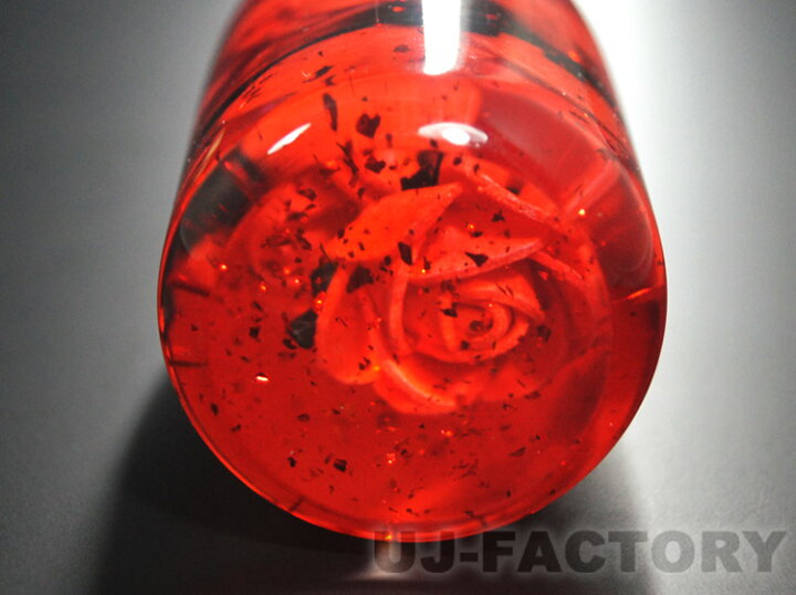 楽天市場】水中花 ラメ入り バラ/薔薇 レッド ショートシフトノブ 95mm 