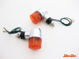 ★マッドマックス★ 汎用 丸型 ミニウインカー2個SET クロームメッキ オレンジ（MM11-0017A) MADMAX MAD MAX