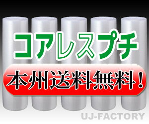 【法人様/業者様は送料無料】 ★コアレスプチ★ d36 幅1200mm×42M×5本セット 【代引不可】(芯無し/紙管無し) ロール/シート 【川上産業】 エアパッキン プチプチ