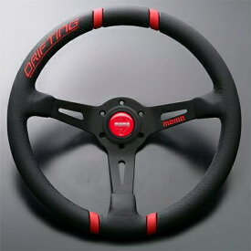 【正規品】MOMO　ステアリング　DRIFTING（ドリフティング）　ブラックレザー/レッドステッチ　35φ