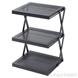 ★ONOE フォールディングラック/3段ラック★鉄製（スチール製/一段の耐荷重=10kg）丈夫で長持ち！折り畳み式/コンパクトで組立カンタン♪ 尾上製作所　FR-3035