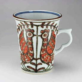 マグカップ コーヒーカップ 京焼 清水焼 陶器製 プレゼント 人気 和食器 赤花鳥 日本製 高級 おしゃれ