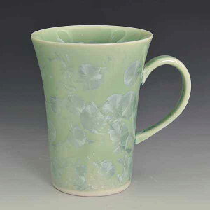 マグカップ コーヒーカップ 京焼 清水焼 磁器製 プレゼント 人気 和食器 花結晶(緑) はなけっしょう みどり 日本製 高級 おしゃれ