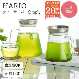 【ハリオ販売実績No.1】【2way】HARIO 耐熱ガラス ティーサーバー TS-45-HSV 熱湯OK 450ml ハリオ ティーポット 冷水筒 おしゃれ 透明 ガラス ステンレス シンプル ガラスポット ギフト プレゼント 耐熱ガラス お祝い お返し ジャグ