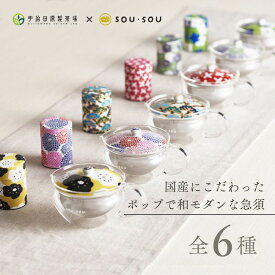 ギフト【 急須 茶缶 SOU・SOU 全6種類 セット 】 ガラス 耐熱 おしゃれ かわいい プレゼント ギフト 贈り物 ソウソウ SOUSOU お茶 日本茶 煎茶 緑茶 茶 茶葉 耐熱ガラス ティーセット 贈答 茶葉 ご挨拶 誕生日 内祝い お返し お歳暮 御歳暮