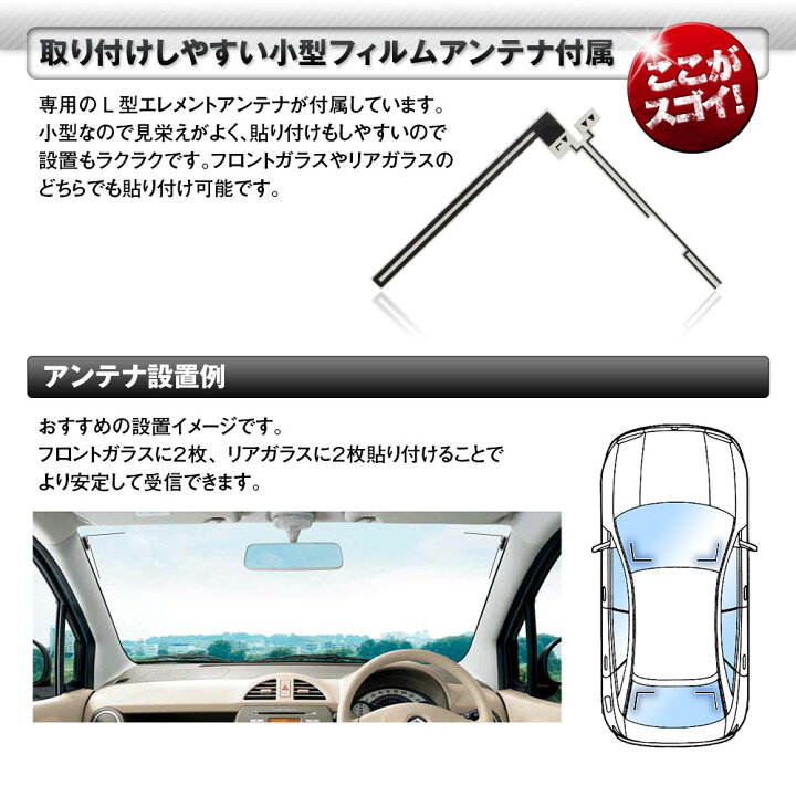 楽天市場 6時間限定3 Offクーポン 地デジチューナー フルセグチューナー Toshiba製プロセッサー 4x4 4 4 車載 Hdmi 地デジ フルセグ ワンセグ フィルムアンテナ 自動切替 あす楽対応 カーパーツ Katsunoki国際