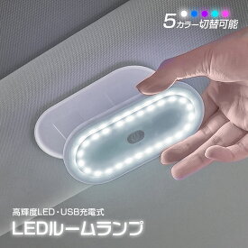 【6/1はポイント5倍！】 ルームランプ LED タッチライト 車載 車内灯 プッシュライト 照明 LEDルームランプ マグネット 式 汎用 USB充電 災害対策 停電対策 車中泊 車内 カーアクセサリー トランク ゆうパケット3