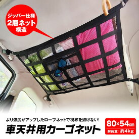 【楽天 1位】カーゴネット ラゲッジネット 荷物 収納 ネット 車 車内 天井 ネット たるまない 天井収納 ルーフネット 落下防止 軽自動車 ミニバン 1BOX SUV 旅行 車中泊 アウトドア レジャー 衣類 ブランケット