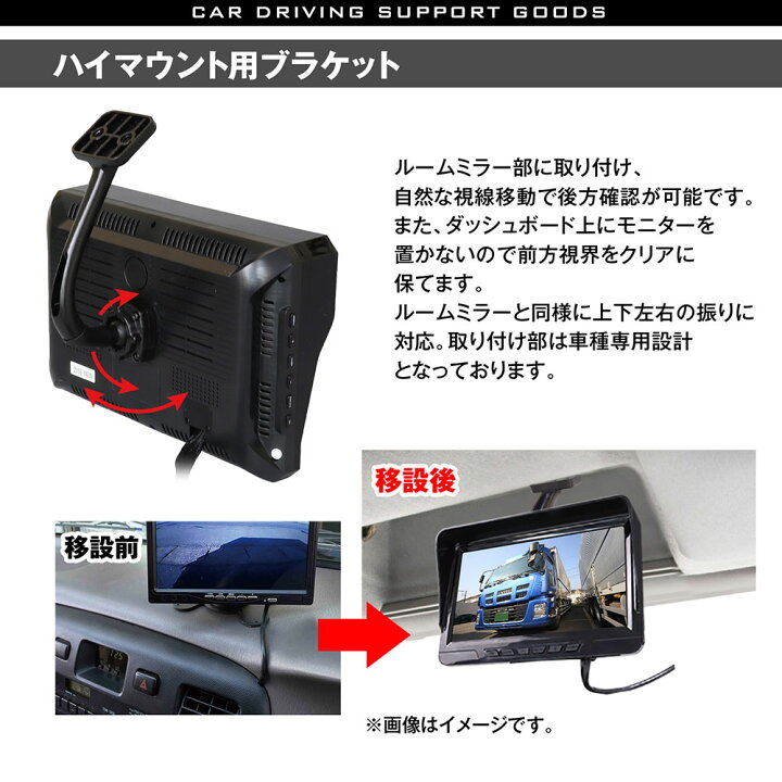 楽天市場】取付ステー 取付キットモニター ハイマウント モニター 