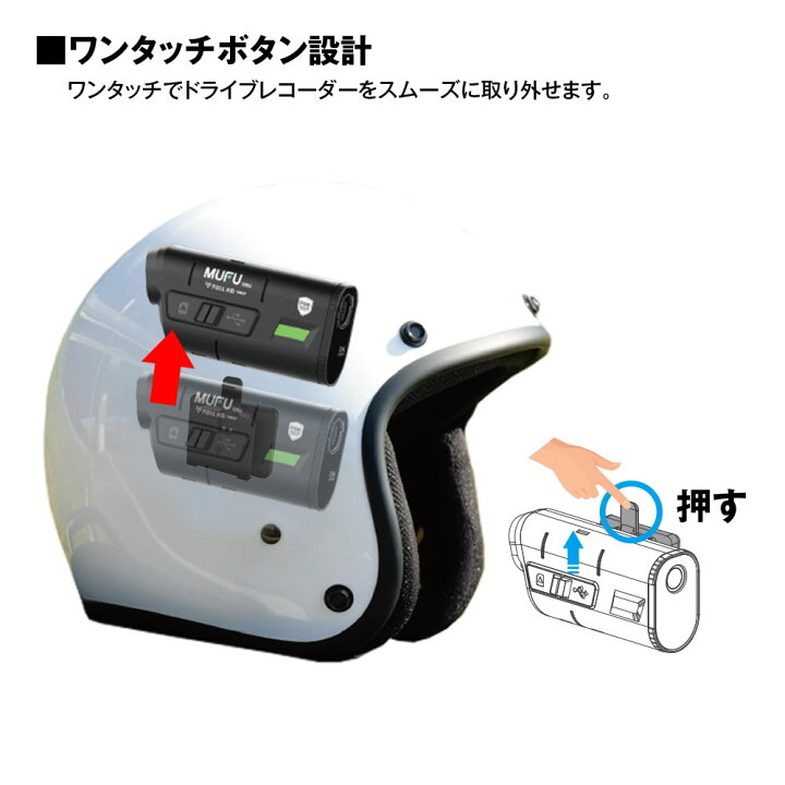 楽天市場】粘着テープ式マウント ヘルメット式マウント MUFU ドラレコ 