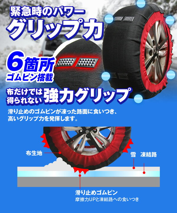 楽天市場】【期間限定ポイント5倍】タイヤチェーン 非金属 簡単 布 