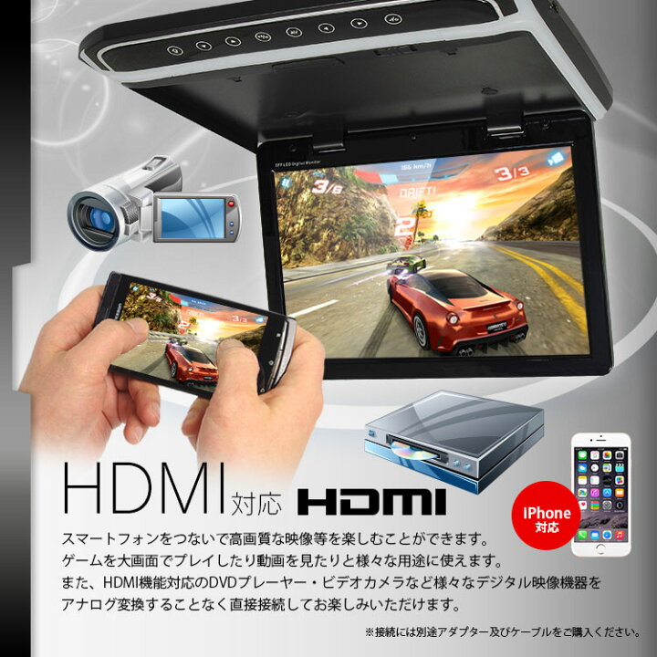 楽天市場】フリップダウンモニター 10.2インチ 10インチ WSVGA 高画質 
