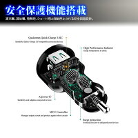 クーポン発行中!【定形外送料無料】USBカーチャージャーQuickCharge3.0シガーソケットチャージャー1224V3A2USBポート36W車載充電器急速USB充電器AndroidiPhoneスマートフォンタブレット