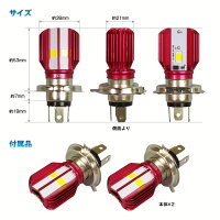 送料無料LEDヘッドライトヘッドランプLEDH4HiLo6500K1700Lm小型純正交換ハロゲン同形状省スペース取付簡単小型車軽トラ軽自動車12V24V【あす楽対応】