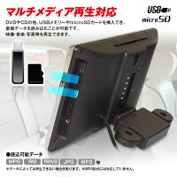 DVDプレーヤーポータブル10.2インチ車載ヘッドレスト後部座席シガー家庭用ACアダプターDVDCDSDUSB内蔵型FuzeフューズPDVT102