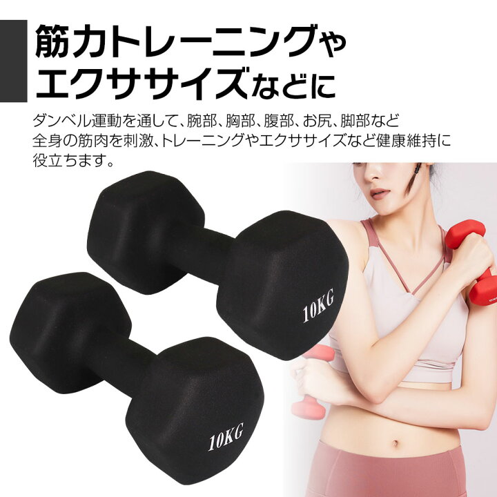 楽天市場】ダンベル 2個セット 鉄アレイ 10kg 筋トレ 筋力 