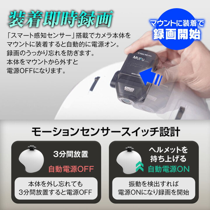 楽天市場】ドライブレコーダー 前後 車 バイク 配線不要 車内撮影 装着 