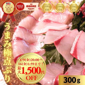 【1/9(金)20時〜7日間！店内最大40%OFF☆新春フェア開催！】刺身 ぶり ブリ 楽天ランク1位 鰤 はまち 柵 さく お刺身 刺し身 さしみ 刺し身 お取り寄せ ブリしゃぶ 海鮮◆〈うまみ極点ぶり約300g〉b006