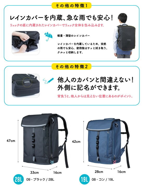 楽天市場】【RAKUSACK公式】 通学 リュック 大容量 中学生 高校生 通学 