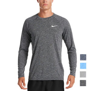 【送料無料】 【NIKE SWIM公式】 NIKE SS25 メンズ ラッシュガード 水着 男性 MENS 長袖 ヘザー ロングスリーブ ハイドロガード NESSA590 ナイキ フィットネス水着 レジャー 紫外線対策 冷え対策 UPF40+