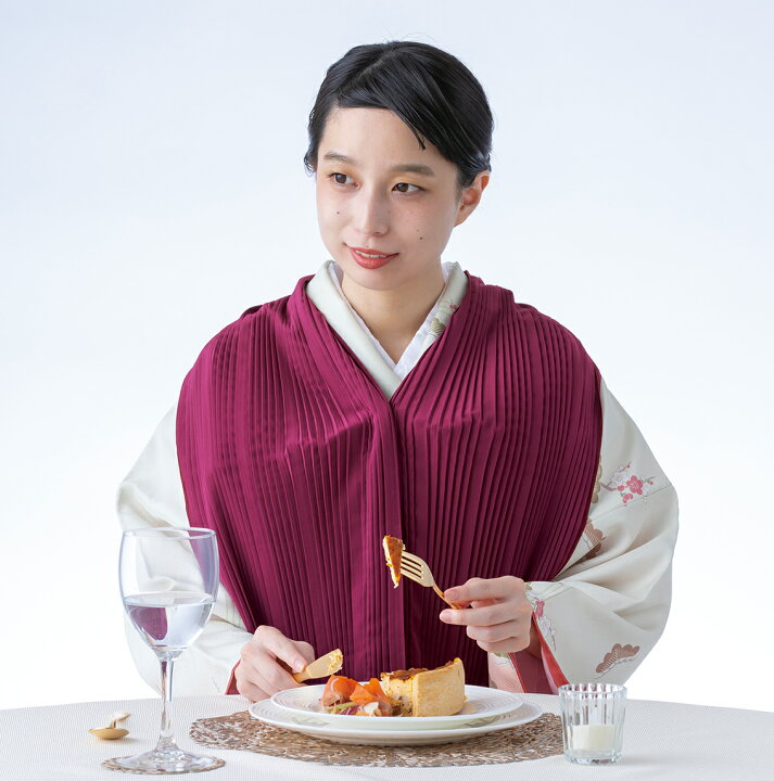 1658円 期間限定特価品 フットマーク お食事用エプロン Table with プリーツタイプ ワイン 403081
