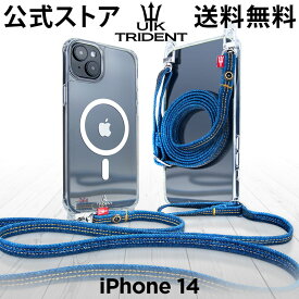 【公式】デニム iPhone14 ケース スマホショルダー ストラップ iPhone14ケース UK Trident クリアケース ネックストラップ magsafe iPhone 14 かわいい おしゃれ [送料無料]