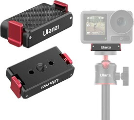 Ulanzi DJI Action3 用OA-12 1/4ネジ穴 磁気アダプターマウント 三脚用 磁気マグネット 三脚マウント アクションカメラアクセサリー 耐衝撃性 1/4ネジ穴付き Gopro専用三脚 コネクター アルミ製 DJIAction3/DJIAction4に対応