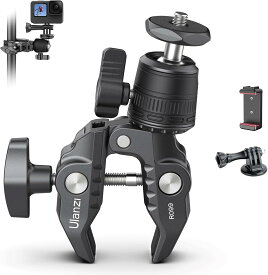 【限定15%オフ!+20%ポイント】Ulanzi スーパークランプ 360°雲台 カメラマウント 1/4ネジ カメラホルダー Gopro用 緩み防止 蟹バサミクランプ モニターサポート/液晶モニター/アクションカメラ/一眼レフ/自転車・バイク・Goproに対応
