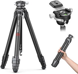 【15%オフ+高還元25倍P！】Ulanzi ZERO Y カメラ三脚 カーボン三脚 軽量 ポータブル 5段階伸縮 自由ボール雲台 クイックシュー 360度パノラマ撮影可能 耐荷重10kg 一眼レフ/ビデオカメラ/ミラーレス カメラ/望遠レンズ/スマホなど対応 収納バック付き 旅行用 持ち運びに便利