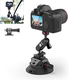 【期間限定12%オフ】Ulanzi SC-02 カメラ用吸盤マウント 車載マウント GoPro Insta360 DJIカメラ用 360°回転 アルミ製 車載ホルダー 車外フロント・リア・サイドのガラスに吸着 取り付け簡単 4.5インチ GoPro Max Hero11 10 9 8 DJI OsmoNano DJiOsmo Pocket4 Action2 3対応