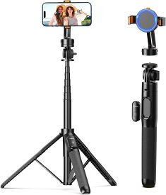 【期間限定12%OFF！】Ulanzi スマホ 三脚 Magasfe対応 自撮り棒 160cm カメラ 三脚/一脚兼用 三脚スタンド 5段階伸縮 片手操作 リモコン付き iPhone Androidに対応 コンパクト セルフィー/生放送/撮影録画に最適 SK-05