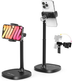 【期間限定15%OFF！】Ulanzi 卓上 スマホホルダー スタンド 自由回転可能 横/縦置き 携帯ホルダー 撮影/動画配信 高度調整可能 角度調整 iphone/Android スタンド 片手操作 滑り止め 落下防止 両手解放 コンパクト アルミ製+ABS 置き台