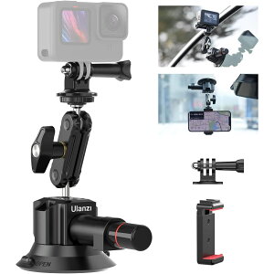 �y����20�{P�I+15%OFF !�zUlanzi SC-01 �z�Ճ}�E���g �ԍڋz�� GoPro Insta360 DJI �J�����p 360°��] �A���~������ �ԍڃz���_�[ �ԃK���X�z�� �ԓ��B�e ���t���ȒP �ω׏d1kg �����h�~ �y�� GoPro Max Hero 