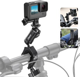 【期間限定5％オフ】Ulanzi ハンドルバーマウント バイク/自転車/オートバイカメラマウント 360°角度調整 直径8mm-35mm アルミ製 1/4ネジ ゴープロアダプター付き 耐摩耗滑り止め GoPro用 Hero13/12 Insta360 X5/X4/Action 6/5 対応 デジタルカメラ/アクションカメラ用