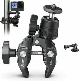 【限定5%オフ!+5倍ポイント】Ulanzi スーパークランプ 360°雲台 カメラマウント 1/4ネジ カメラホルダー Gopro用 緩み防止 蟹バサミクランプ モニターサポート/液晶モニター/アクションカメラ/一眼レフ/自転車・バイク・Goproに対応
