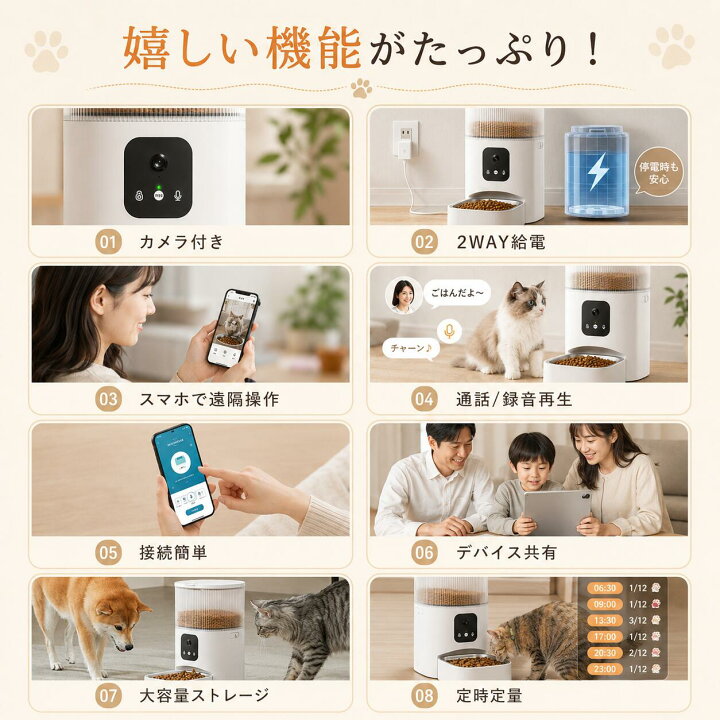 楽天市場】＼獣医師も注目／【残量＆食事様子OK！】給餌器 猫 自動給餌 