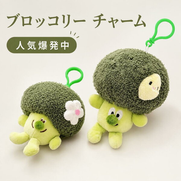 【人気爆発中！】ブロッコリー ぬいぐるみ キーホルダー  チャーム バッグチャーム マスコット 食べ物ぬいぐるみ 楽しいキーホルダー 萌えグッズ カラビナ付き 子供 大人 誕生日 プレゼント かわいい 韓国 新大久保