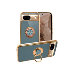 shizukawill Google Pixel8a �P�[�X �J�o�[ �����O�t���P�[�X �O���b�e�B�A Google Pixel8a �u���[�O���[ GOPI8ACL5GR �V�Y�J�E�B��