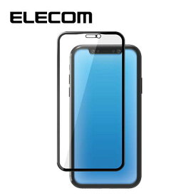 【正規代理店】 エレコム PM-A19CFLGFRBLB iPhone 11 用 フルカバー ガラス フィルム フレーム付 ブルーライトカット 液晶保護フィルム iphone6.1 iPhone11 アイフォン iPhone2019 6.1インチ 6.1 全面保護 ブルーライト カット iPhoneXR 対応 ブラック